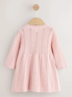 Next Knitted Baby Dress (0mths-2yrs) Pink Online