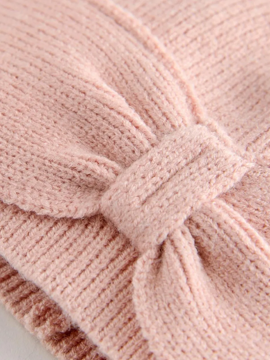 Next Knitted Bow Baby Turban Hat (0mths-2yrs) Pink Best