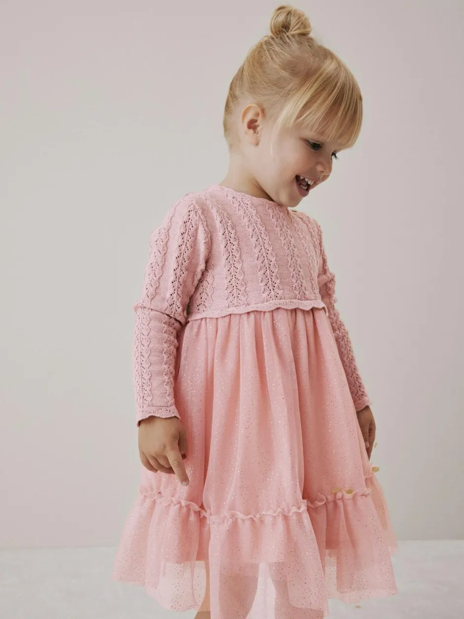Next Knitted Occasion Dress (3mths-10yrs) Pink Hot