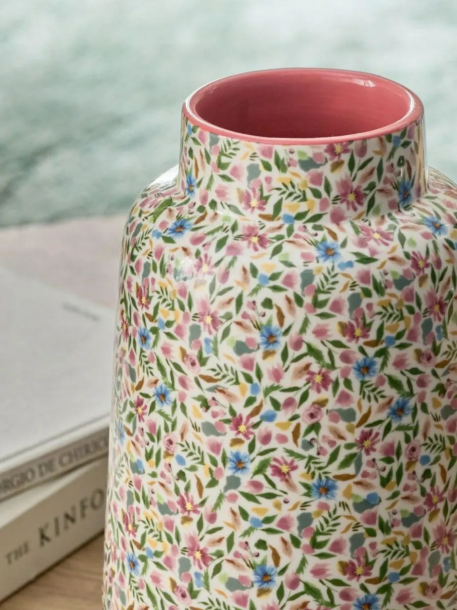 Next Pink Large Ditsy Floral Vase New