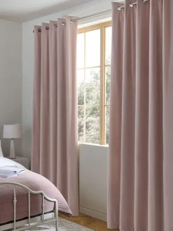 Next Pink Light Rose Matte Velvet Blackout/Thermal Curtains