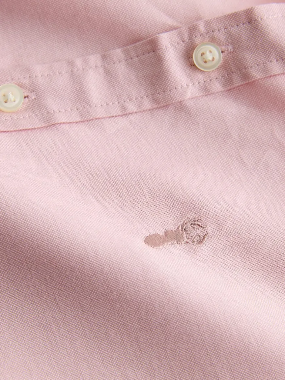 Next Pink Logo Short Sleeve Cotton Rich Oxford Shirt (3-16yrs) Sale