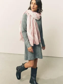 Next Pink Marble Foil Lightweight Scarf Online
