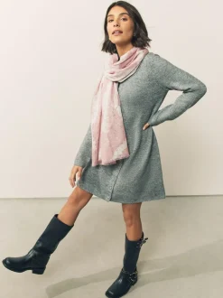 Next Pink Marble Foil Lightweight Scarf Online