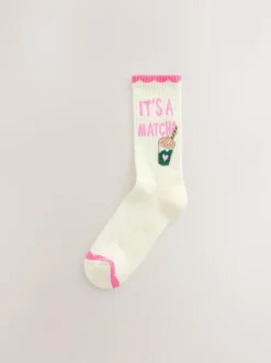 Next Pink Matcha Cushion Sole Sports Ankle Socks 3 Pack Clearance