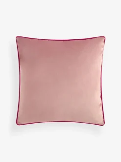 Next Pink Matte Velvet Contrast Pipe 50 x 50cm Cushion Sale