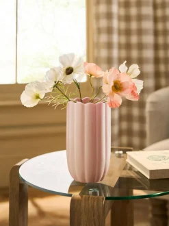 Next Pink Mini Ceramic Scalloped Vase New
