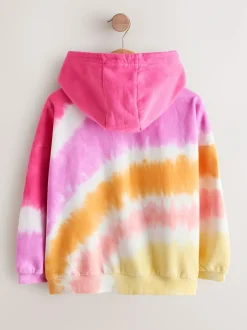 Next Pink Multi Tie Dye Zip Through Hoodie (3-16yrs) Outlet