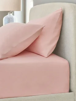Next Pink Non Iron Simply Soft Extra Deep Fitted Sheet New