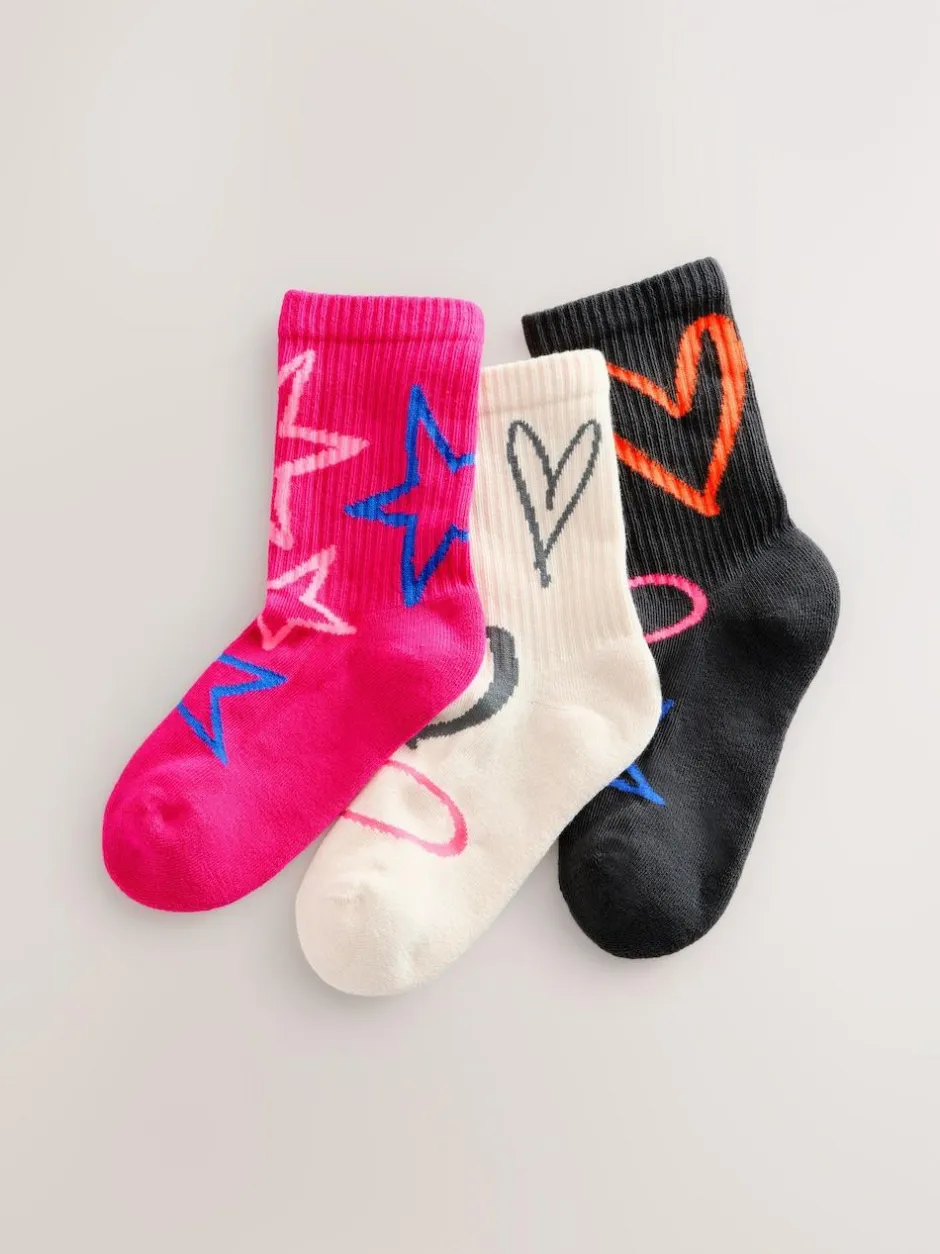 Next Pink Oatmeal and Charcoal Grey Cotton Rich Cushioned Sole Ankle Socks 3 Pack Best