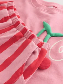 Next Long Sleeve Top and Barrel Trousers Set (3mths-7yrs) Pink Padded Cherry Best