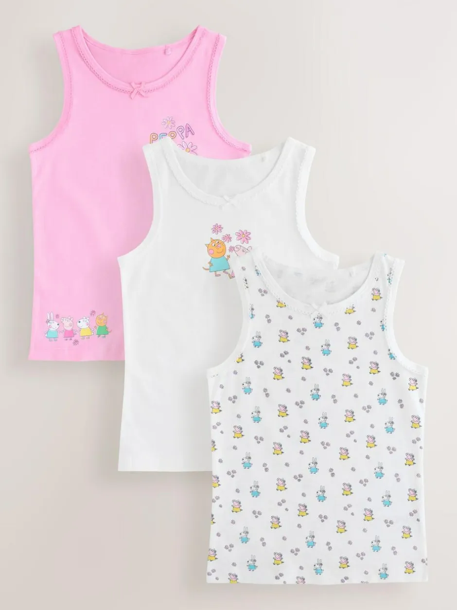 Next Pink Peppa Pig 3 Pack Classic Vests (1.5-8yrs) Outlet