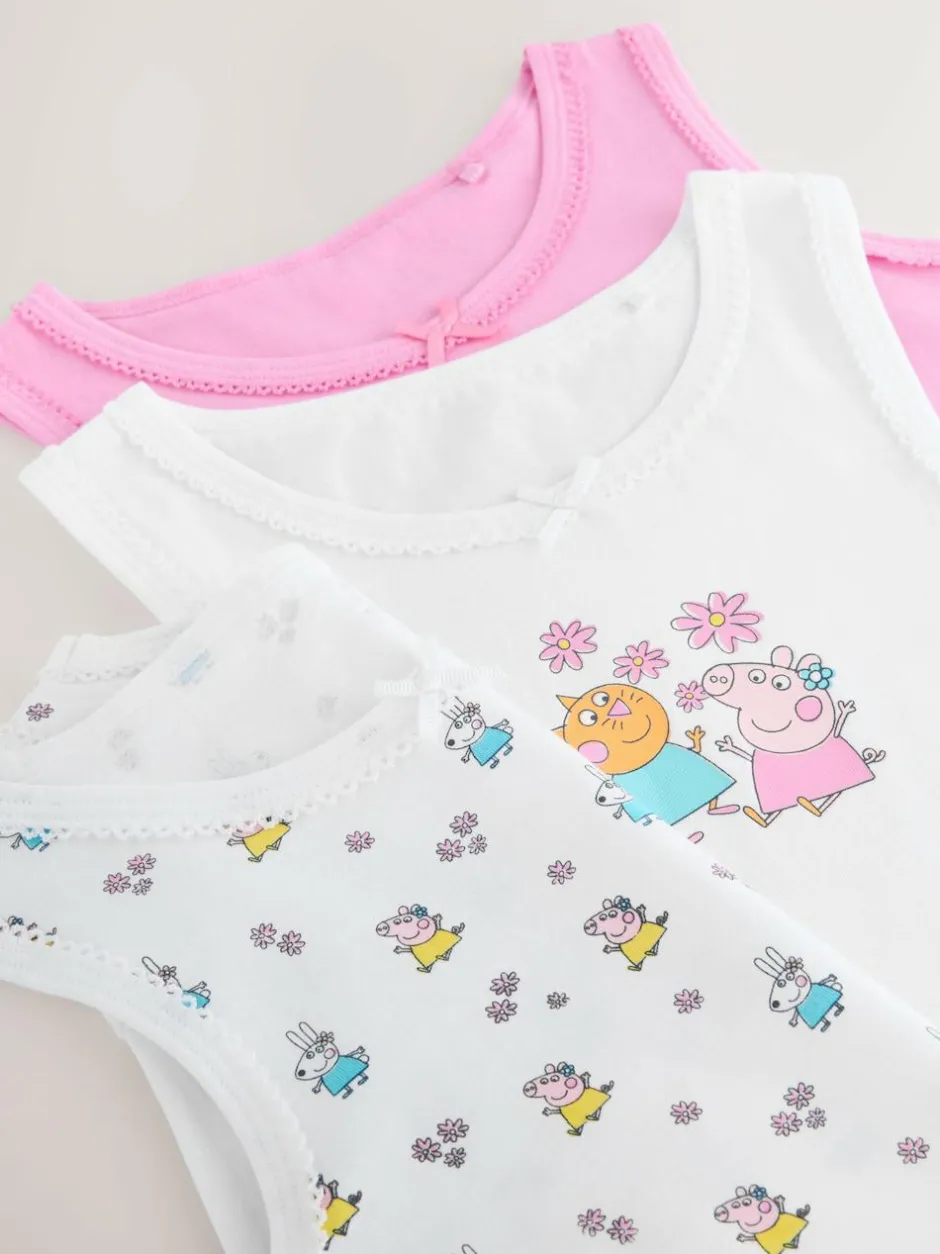 Next Pink Peppa Pig 3 Pack Classic Vests (1.5-8yrs) Outlet