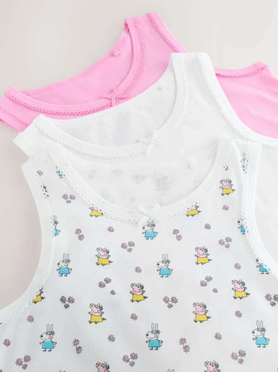 Next Pink Peppa Pig 3 Pack Classic Vests (1.5-8yrs) Outlet