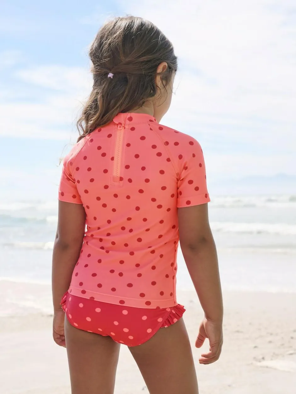 Next Short Sleeved Sunsafe Swim Set (3mths-10yrs) Pink/ Red Cherry Best