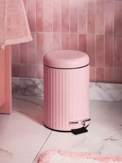 Next Pink Rib Soft Close 3 Litre Pedal Bin Best