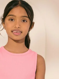 Next Rib Vest (3-16yrs) Pink Online