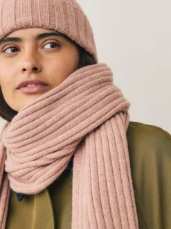 Next Ribbed Knit Scarf Pink Best