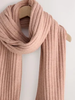 Next Ribbed Knit Scarf Pink Best