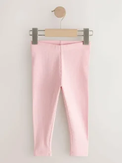 Next Pink Ribbed Leggings 5 Pack (3mths-7yrs)