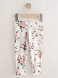 Next Pink Ribbed Leggings 5 Pack (3mths-7yrs)