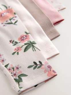 Next Pink Ribbed Leggings 5 Pack (3mths-7yrs)