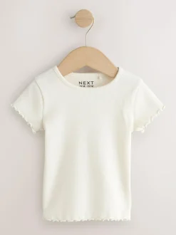 Next Pink Ribbed Short Sleeve Tops 5 Pack (3mths-7yrs) Discount