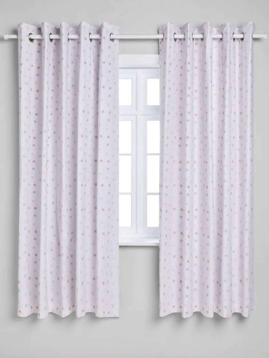 Next Pink Scandi Spot Eyelet Blackout Curtains Clearance