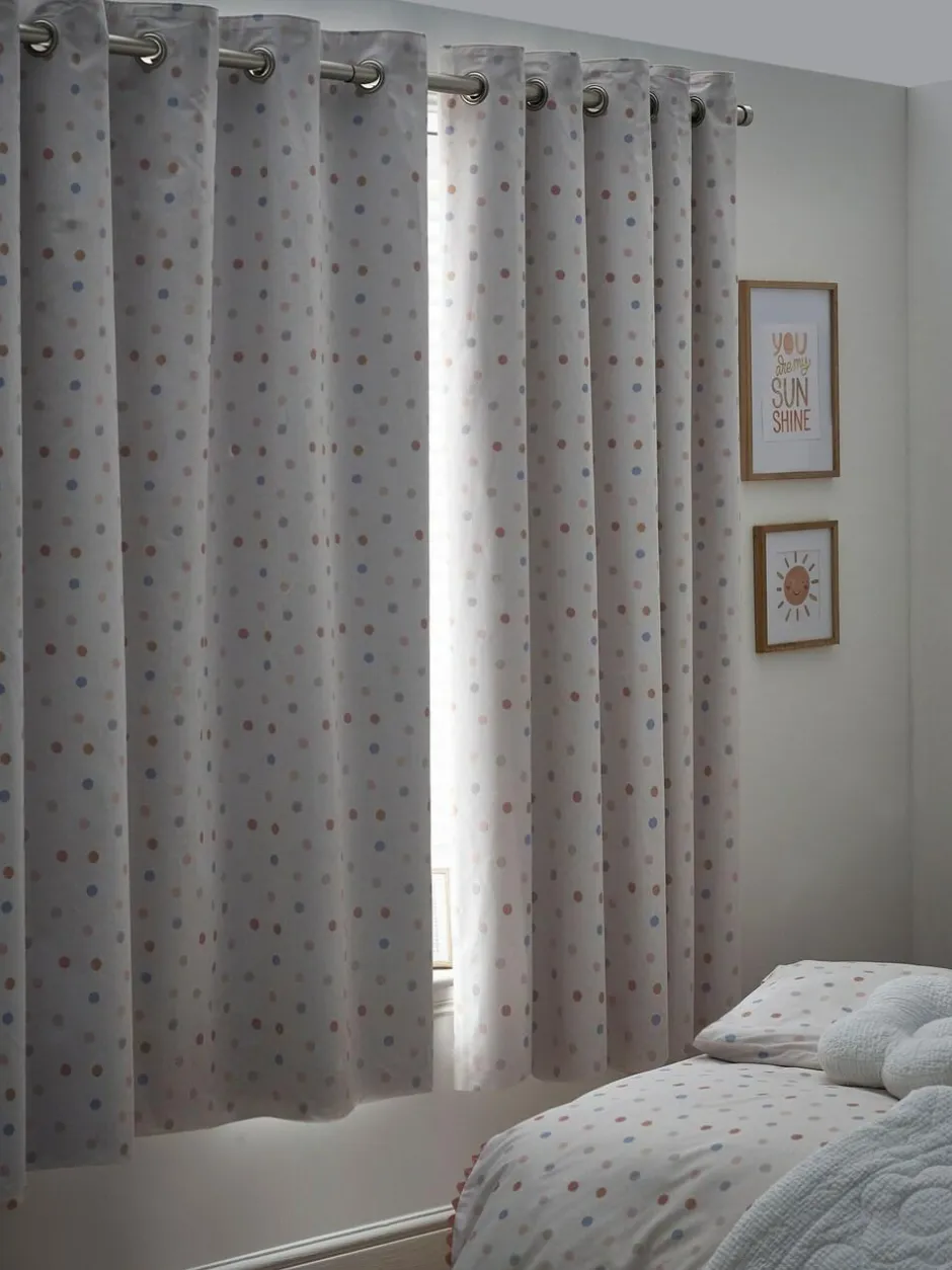Next Pink Scandi Spot Eyelet Blackout Curtains Clearance
