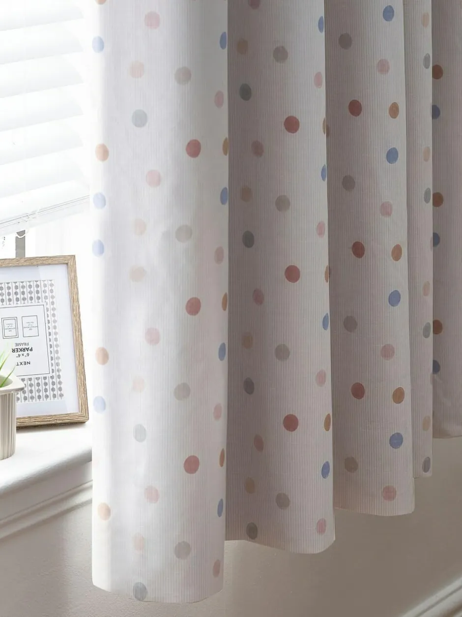 Next Pink Scandi Spot Eyelet Blackout Curtains Clearance