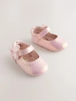 Next Mary Jane Baby Shoes (0-18mths) Pink Shimmer Butterfly Best