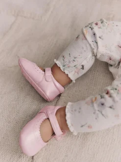 Next Mary Jane Baby Shoes (0-18mths) Pink Shimmer Butterfly Best