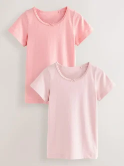 Next Short Sleeve Vests 2 Pack (1.5-12yrs) Pink Hot