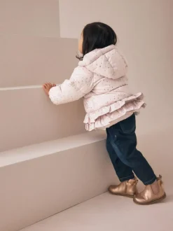 Next Shower Resistant Padded Coat With Frill Hem (3mths-7yrs) Pink Outlet
