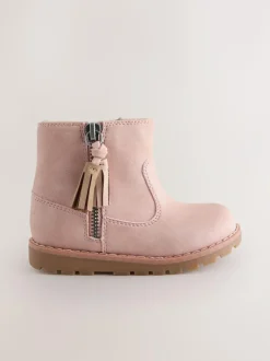 Next Pink Standard Fit (F) Chelsea Zip Tassel Ankle Boots Best