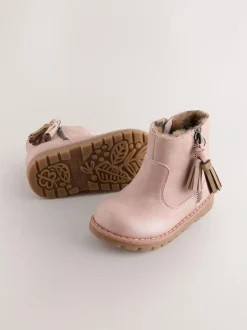 Next Pink Standard Fit (F) Chelsea Zip Tassel Ankle Boots Best