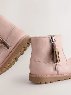 Next Pink Standard Fit (F) Chelsea Zip Tassel Ankle Boots Best