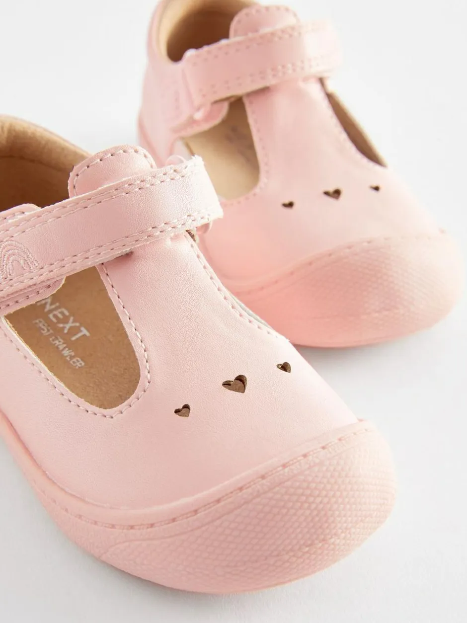 Next Standard Fit (F) Crawler T-Bar Shoes Pink Sale