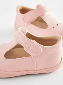 Next Standard Fit (F) Crawler T-Bar Shoes Pink Sale