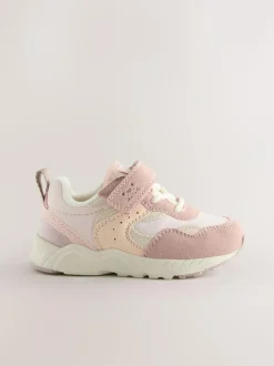 Next Standard Fit (F) Elastic Lace Touch Fasten Trainers Pink Best