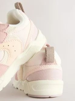Next Standard Fit (F) Elastic Lace Touch Fasten Trainers Pink Best