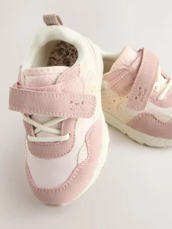Next Standard Fit (F) Elastic Lace Touch Fasten Trainers Pink Best