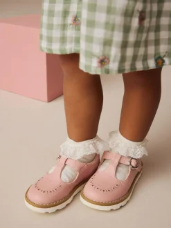Next Standard Fit (F) T-Bar Shoes Pink Discount