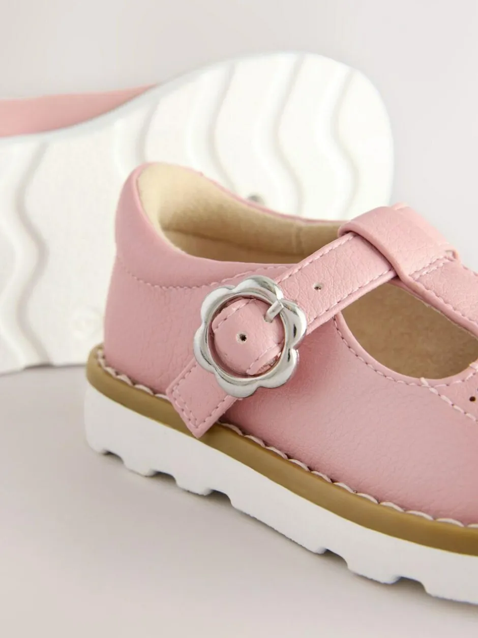 Next Standard Fit (F) T-Bar Shoes Pink Discount