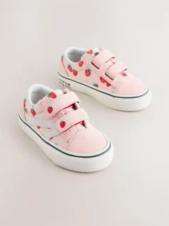 Next Wide Fit (G) Touch Fastening Trainers Pink Strawberry Online
