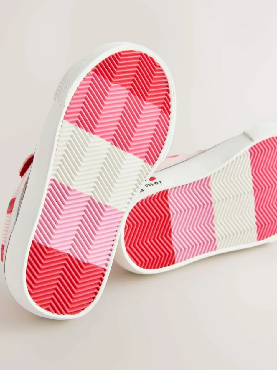 Next Wide Fit (G) Touch Fastening Trainers Pink Strawberry Online