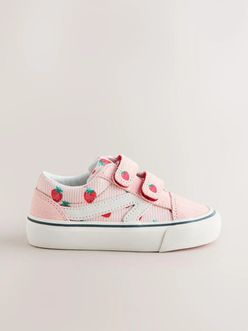 Next Wide Fit (G) Touch Fastening Trainers Pink Strawberry Online