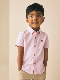 Next Short Sleeve Long Sleeve Oxford Shirt (3mths-7yrs) Pink Stripe Character