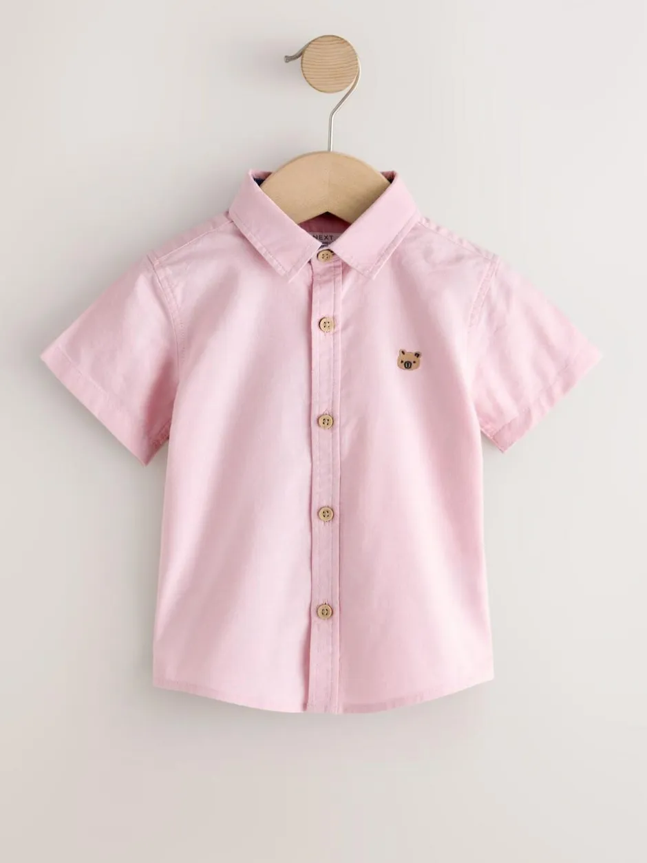 Next Short Sleeve Long Sleeve Oxford Shirt (3mths-7yrs) Pink Stripe Character