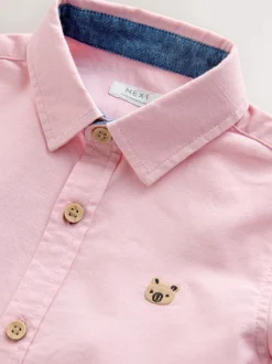 Next Short Sleeve Long Sleeve Oxford Shirt (3mths-7yrs) Pink Stripe Character